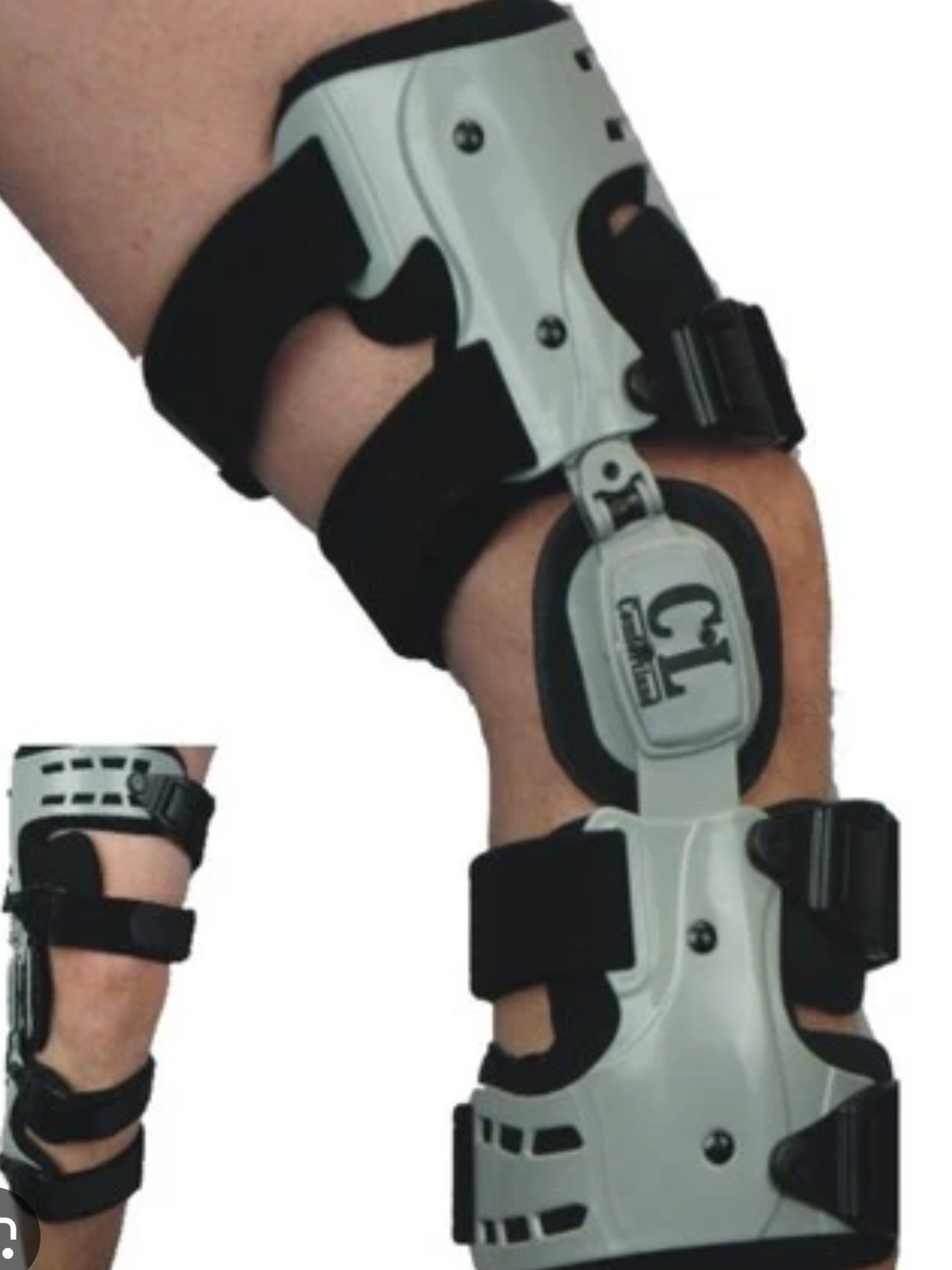 Adjustable Hinged Knee Brace In Gray And Black